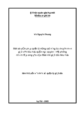Luận văn một số biện pháp quản lý nâng cao năng lực chuyên môn giáo viên tiểu học quận ngô quyền hải phòng nhằm đáp ứng yêu cầu đổi mới giáo dục tiểu học