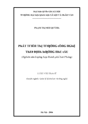 Luận văn phát triển thị trường công nghệ theo định hướng nhu cầu nghiên cứu trường hợp thành phố hải phòng