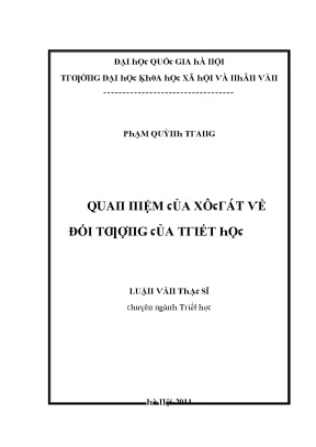 Luận văn quan niệm của xôcrát về đối tượng của triết học