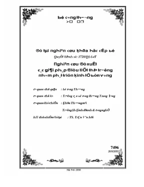 Nghiên cứu đề xuất các giải pháp điều tiết thị trường nhằm phát triển kinh tế bền vững