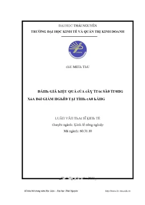 Luận văn đánh giá hiệu quả của cây trúc sào trong xóa đói giảm nghèo tại tỉnh cao bằng