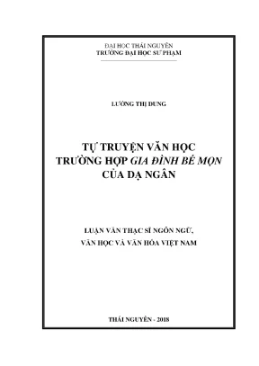 Luận văn tự truyện văn học trường hợp gia đình bé mọn của dạ ngân