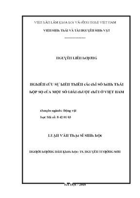 Luận văn nghiên cứu sự biến thiên các chỉ số hình thái hộp sọ của một số loài chuột chũi ở việt nam