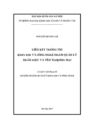 Luận văn liên kết thông tin khoa học và công nghệ nhằm quản lý nhãn hiệu và tên thương mại