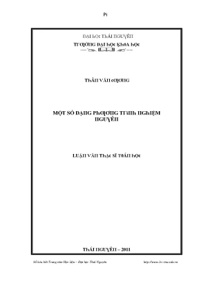 Luận văn một số dạng phương trình nghiệm nguyên