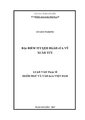 Luận văn đặc điểm truyện ngắn của vũ xuân tửu