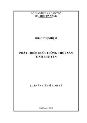 Luận án tiến sĩ kinh tế phát triển nuôi trồng thủy sản tỉnh phú yên