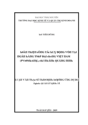 Luận văn hoàn thiện công tác huy động vốn tại ngân hàng thương mại cổ phần đại chúng việt nam pvcombank chi nhánh quảng ninh