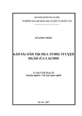 Luận văn bản sắc dân tộc nga trong truyện ngắn của i bunin