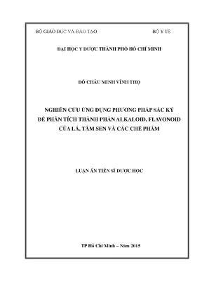 Luận án tiến sĩ dược học nghiên cứu thành phần hóa học và một số tác dụng sinh học của cây đinh lăng polyscias fruticosa l harms