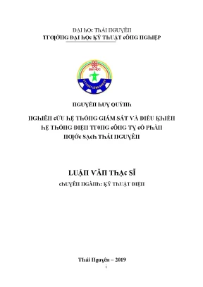 Luận văn nghiên cứu hệ thống giám sát và điều khiển hệ thống điện trong công ty cổ phần nước sạch thái nguyên