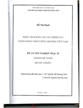 Luận văn thạc sĩ kế toán phân tích báo cáo tài chính của nhtmcp công thương việt nam