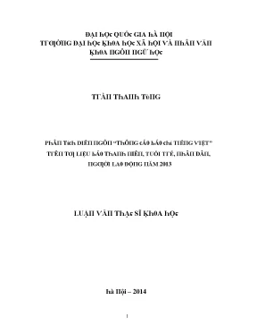 Luận văn phân tích diễn ngôn thông cáo báo chí tiếng việt trên tư liệu báo thanh niên tuổi trẻ nhân dân người lao động năm 2013 1