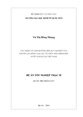 Luận văn thạc sĩ quản trị nhân lực các nhân tố ảnh hưởng đến sự cam kết của người lao động tại các tổ chức phi chính phủ nước ngoài tại việt nam