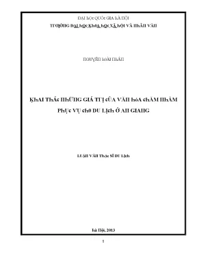 Luận văn khai thác những giá trị của văn hóa chăm nhằm phục vụ cho du lịch ở an giang