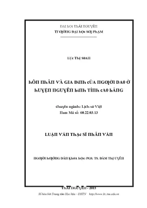 Luận văn hôn nhân và gia đình của người dao ở huyện nguyên bình tỉnh cao bằng