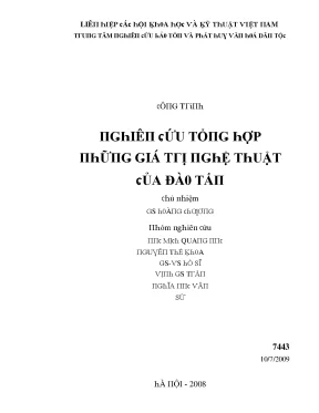 Nghiên cứu tổng hợp những giá trị nghệ thuật của đào tấn