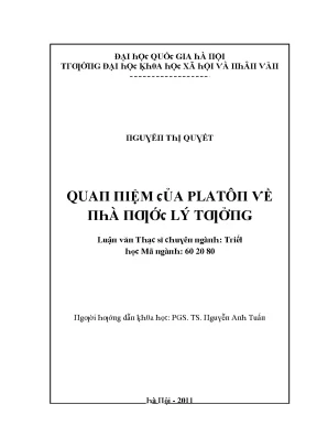 Luận văn quan niệm của platôn về nhà nước lý tưởng