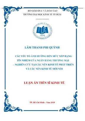 Luận văn các yếu tố ảnh hưởng đến mức xếp hạng tín nhiệm của ngân hàng thương mại nghiên cứu tại các nền kinh tế phát triển và các nền kinh tế mới nổi