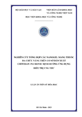 Nghiên cứu tổng hợp các nanogel mang thuốc đa chức năng trên cơ sở itosan−pluronic định hướng ứng dụng điều trị ung thư