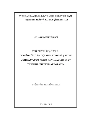 Luận văn nghiên cứu nấm nội sinh trong cây nghệ vàng curcuma longa l và các hợp chất thiên nhiên từ nấm nội sinh