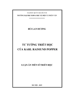 Luận án tiến sĩ tư tưởng triết học của karl raimund popper