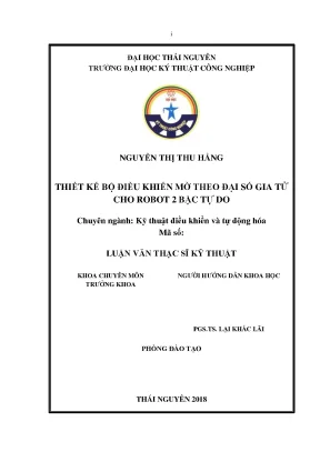 Luận văn thiết kế bộ điều khiển mờ theo đại số gia tử cho robot 2 bậc tự do