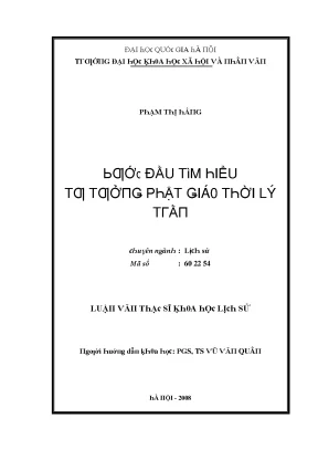Luận văn bước đầu tìm hiểu tư tưởng phật giáo thời lý trần