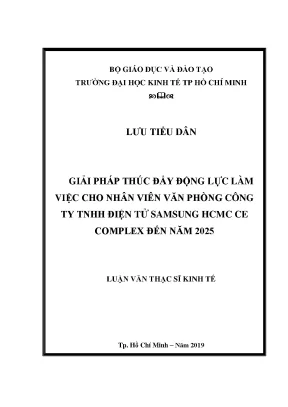 Luận văn giải pháp thúc đẩy động lực làm việc cho nhân viên văn phòng công ty tnhh điện tử samsung hcmc ce complex đến năm 2025