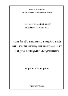 Luận văn nghiên cứu ứng dụng phương pháp đỉều khiển hiện đại để nâng cao chất lượng điều khiển chuyển động
