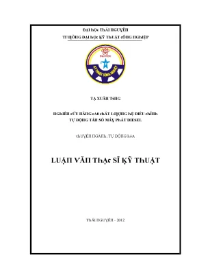 Luận văn nghiên cứu nâng cao chất lượng hệ điều chỉnh tự động tần số máy phát diesel