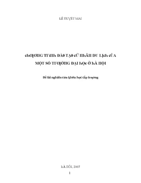 Luận văn chương trình đào tạo cử nhân du lịch của một trường đại học ở hà nội