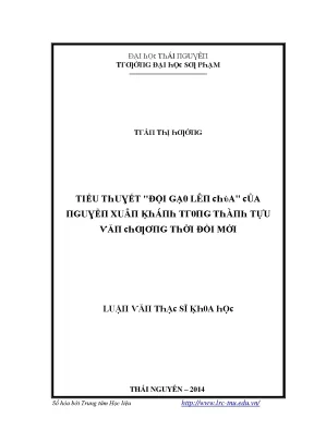 Luận văn tiểu thuyết đội gạo lên chùa của nguyễn xuân khánh trong thành tựu văn chương thời đổi mới