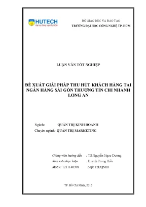 Luận văn đề xuất giải pháp thu hút khách hàng tại ngân hàng sài gòn thương tín chi nhánh long an