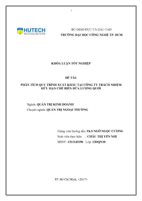 Luận văn quy trình xuất khẩu tại công ty tnhh chế biến dừa lương quới