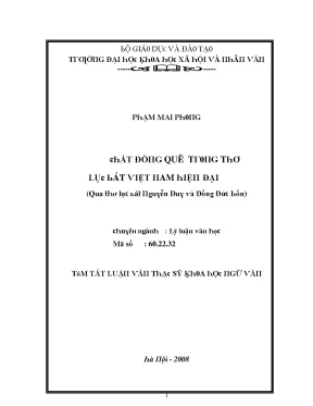 Luận văn chất đồng quê trong thơ lục bát việt nam hiện đại qua thơ lục bát nguyễn duy và đồng đức bốn