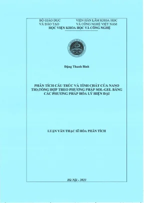 Luận văn thạc sĩ hoá phân tích phân tích cấu trúc và tính chất của nano tio2 tổng hợp theo phương pháp sol gel bằng các phương pháp hóa lý hiện đại