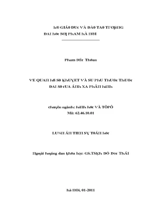 Luận văn về quan hệ số khuyết và sự phụ thuộc thuộc đại số của ánh xạ phân hình