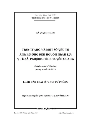 Luận văn thực trạng và một số yếu tố ảnh hưởng đến nguồn nhân lực y tế xã phường huyện tuyên quang