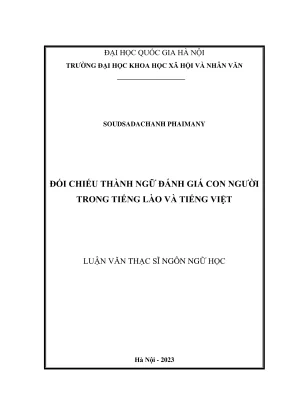 Luận văn thạc sĩ ngôn ngữ học đối chiếu thành ngữ đánh giá con người trong tiếng lào và tiếng việt