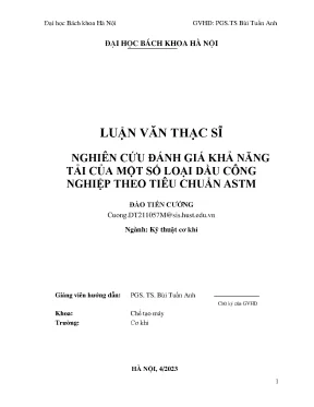 Nghiên cứu đánh giá khả năng tải của một số loại dầu công nghiệp theo tiêu chuẩn astm