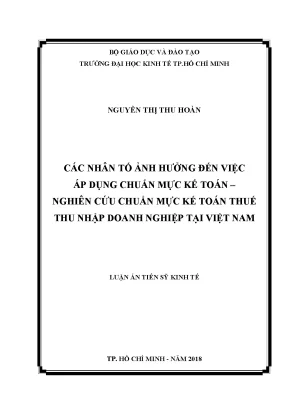 Luận văn các nhân tố ảnh hưởng đến việc áp dụng chuẩn mực kế toán nghiên cứu chuẩn mực kế toán thuế thu nhập doanh nghiệp tại việt nam