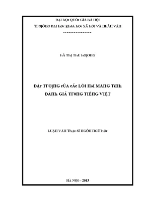Luận văn đặc trưng của các lối nói mang tính đánh giá trong tiếng việt