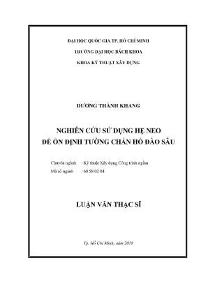 Luận văn thạc sĩ kỹ thuật xây dựng nghiên cứu sử dụng hệ neo để ổn định tường chắn hồ đào sâu