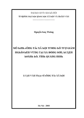 Luận văn mô hình công tác xã hội trong hỗ trợ giảm nghèo bền vững tại xã đồng sơn huyện hoành bồ tỉnh quảng ninh