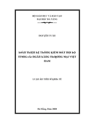 Luận văn hoàn thiện hệ thống kiểm soát nội bộ trong các ngân hàng thương mại việt nam