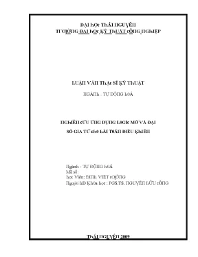 Luận văn nghiên cứu ứng dụng logic mờ và đại số gia tử cho bài toán điều khiển