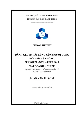 Luận văn thạc sĩ hệ thống thông tin quản lý đánh giá sự hài lòng của người dùng đối với hệ thống performance appraisal tại doanh nghiệp