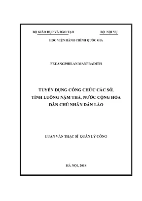 Luận văn tuyển dụng công chức các sở tỉnh luông nậm thà nước cộng hòa dân chủ nhân dân lào