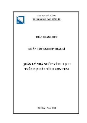 Luận văn thạc sĩ due quản lý nhà nước về du lịch trên địa bàn tỉnh kon tum
